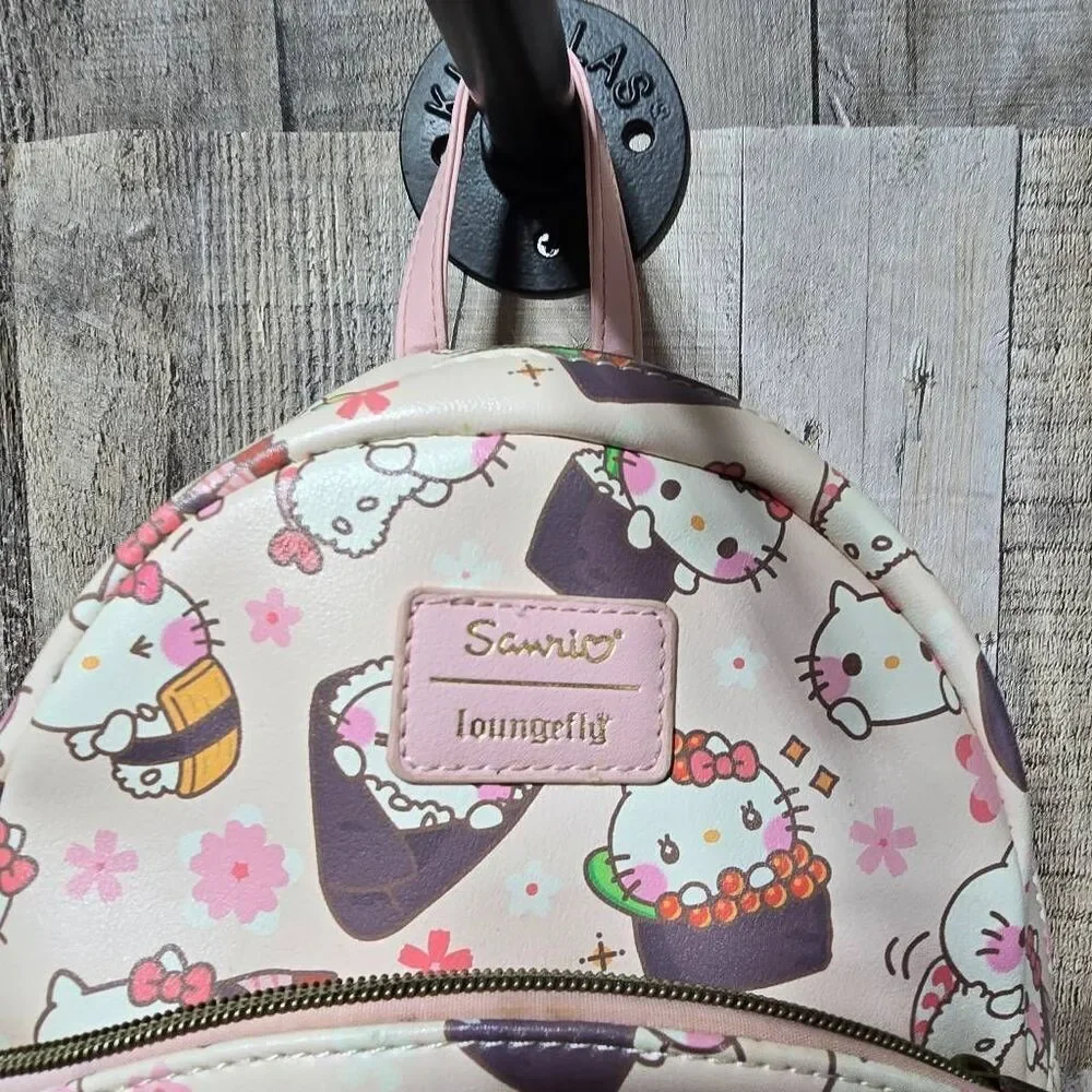 Hello Kitty Sushi Loungefly Kawaii Convertible Mini Backpack Sanrio